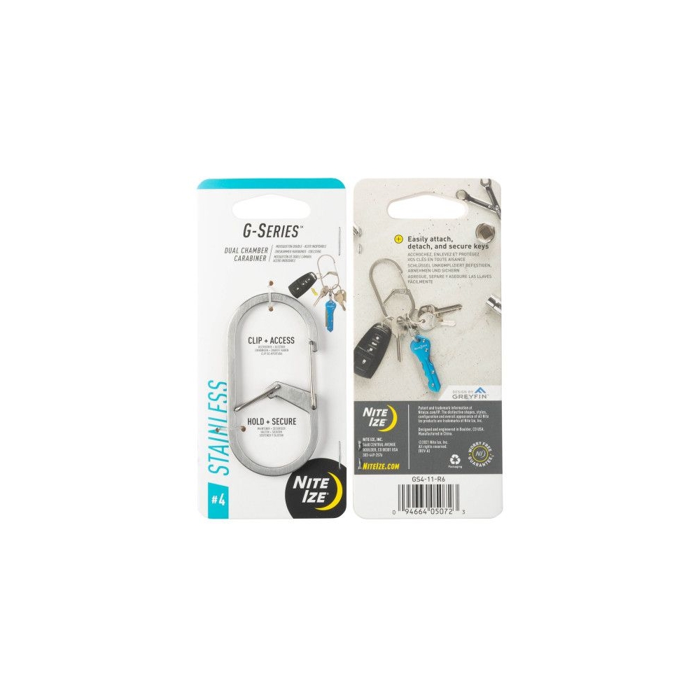 Nite-Ize G-Series Karabijnhaak Zilver #4 Zilver NI GS4-11-R6 gadgets en handigheden online bestellen bij Kathmandu Outdoor & Travel