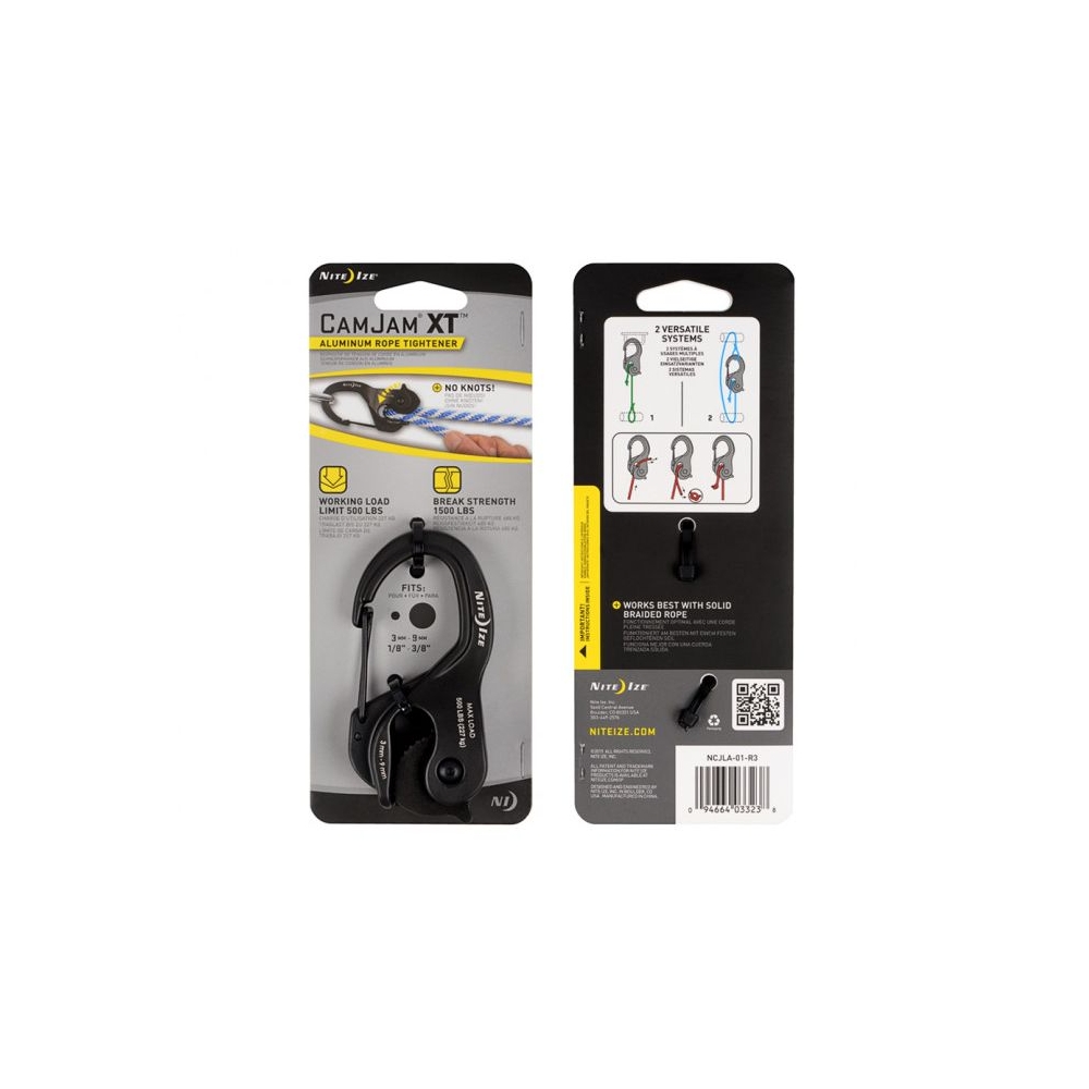 Nite-Ize CamJam XT Spanhaak L Zwart NI NCJLA-01-R3 reisaccessoires online bestellen bij Kathmandu Outdoor & Travel