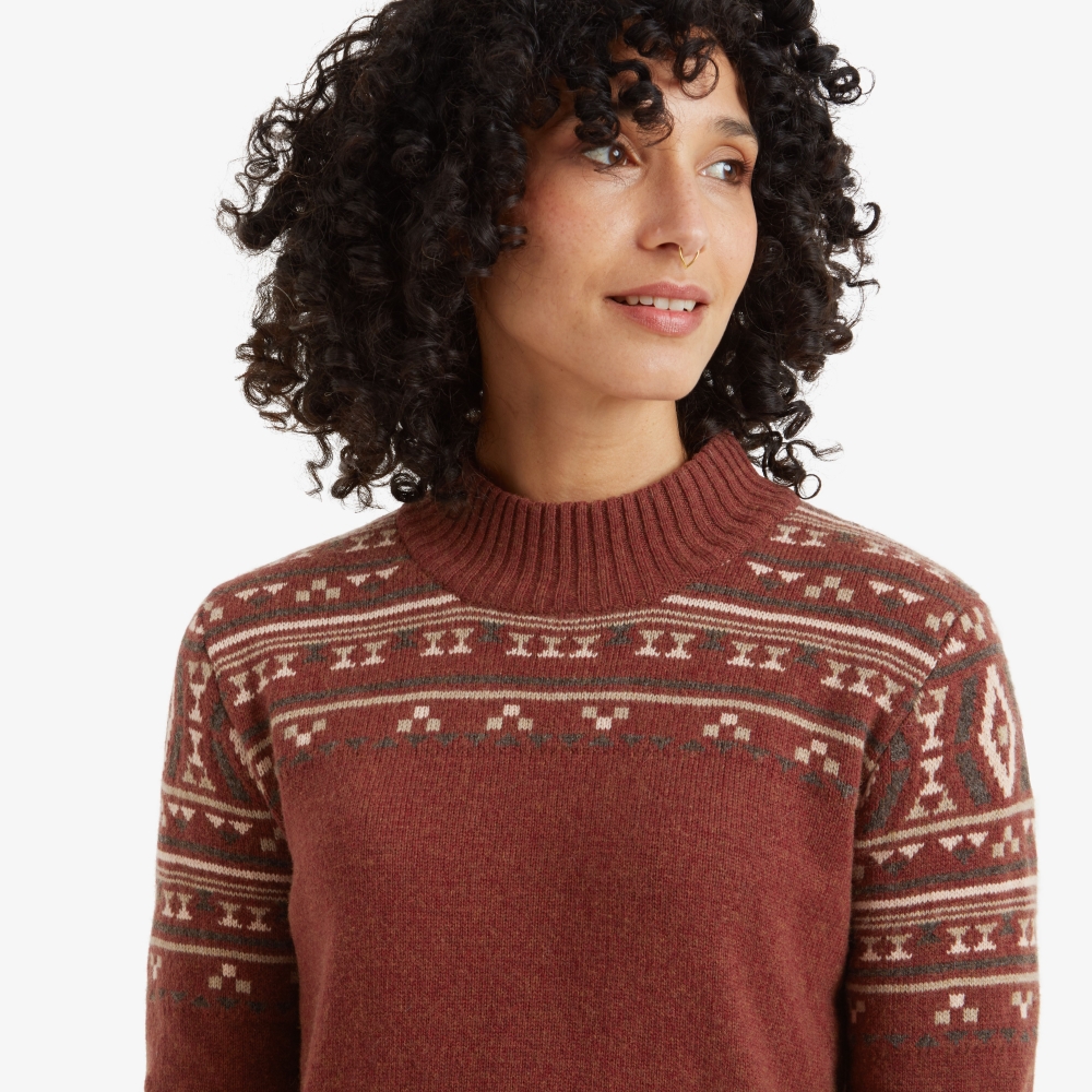 Sherpa Adventure Gear Bhutla Crew Women's Rust SW25065-444 fleeces en truien online bestellen bij Kathmandu Outdoor & Travel