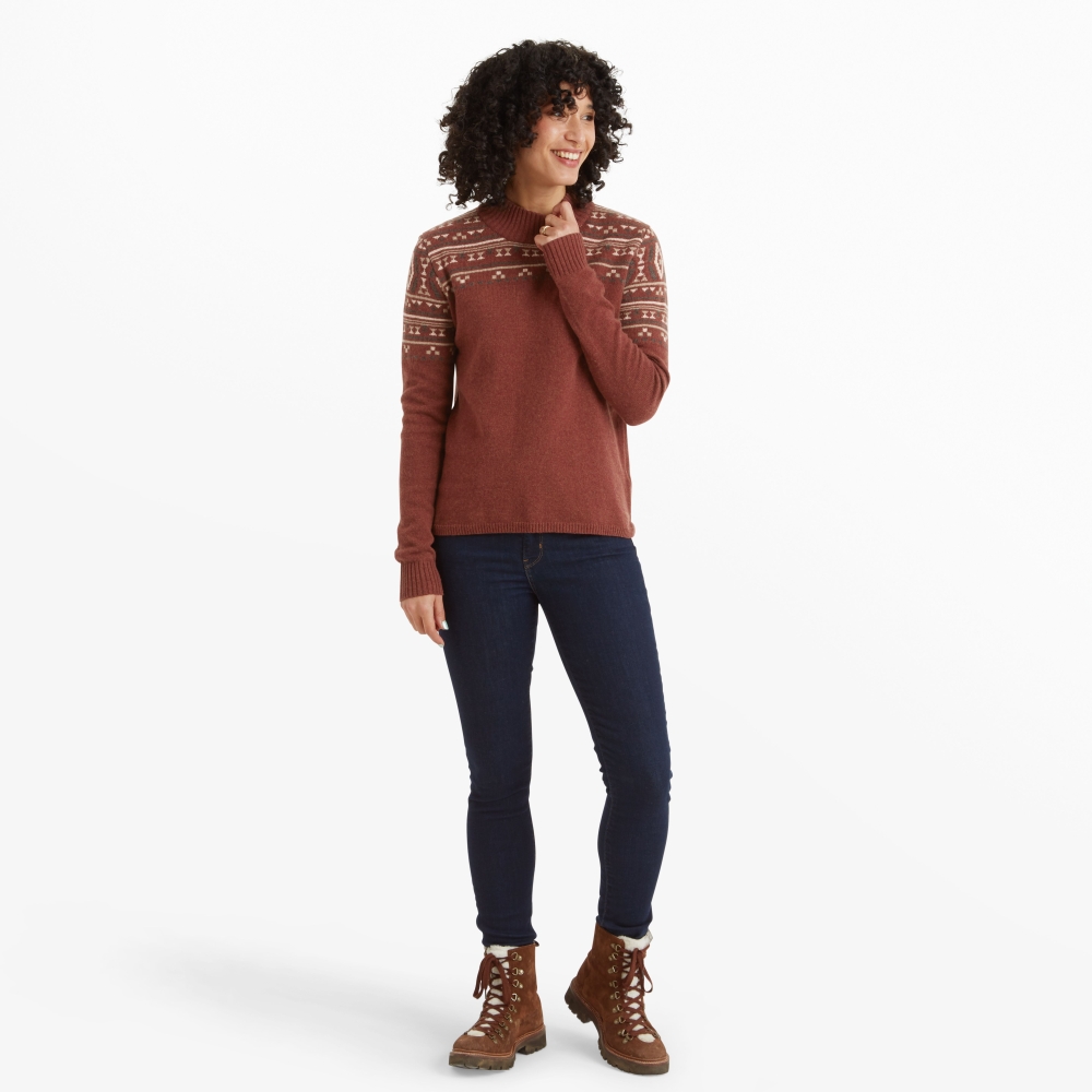 Sherpa Adventure Gear Bhutla Crew Women's Rust SW25065-444 fleeces en truien online bestellen bij Kathmandu Outdoor & Travel