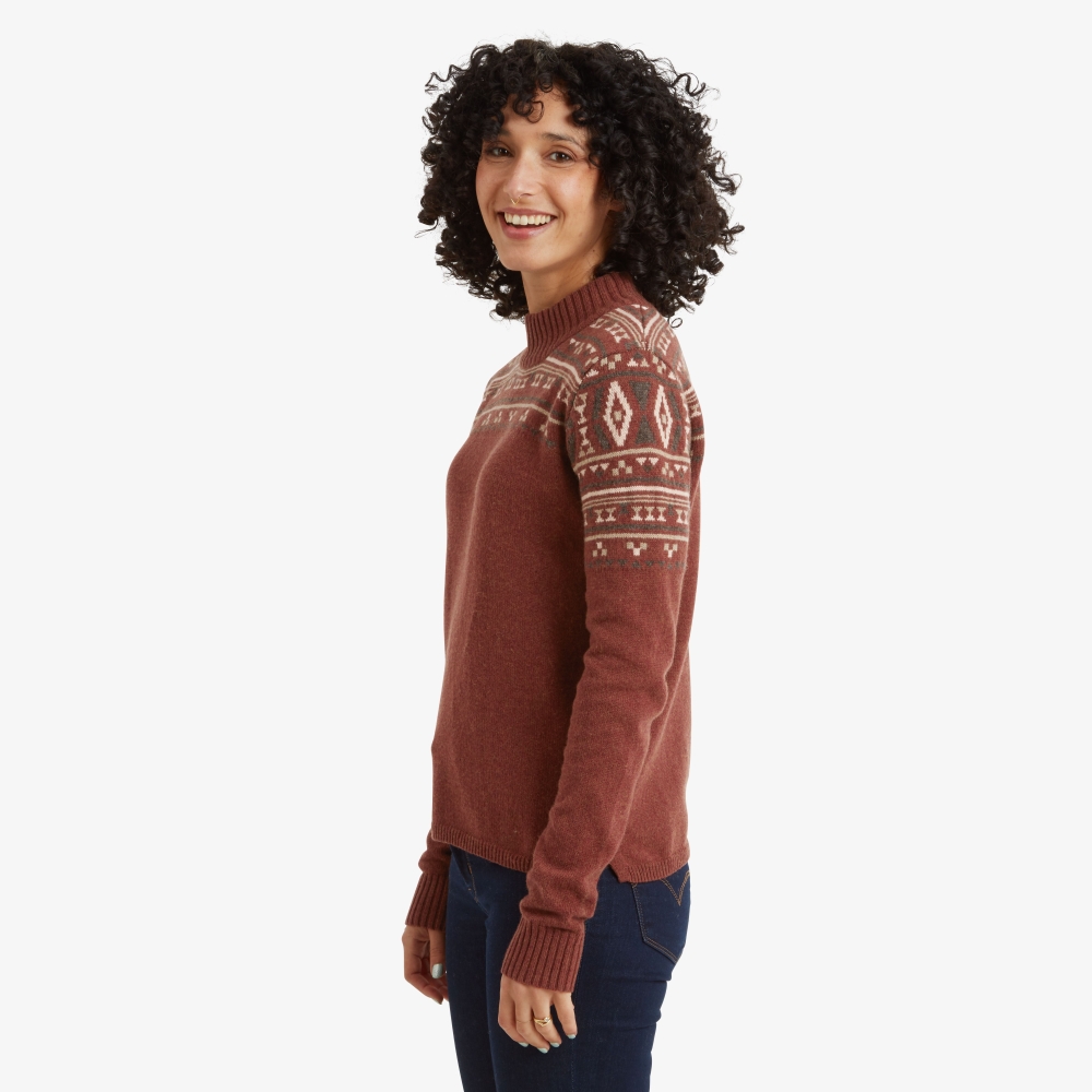 Sherpa Adventure Gear Bhutla Crew Women's Rust SW25065-444 fleeces en truien online bestellen bij Kathmandu Outdoor & Travel
