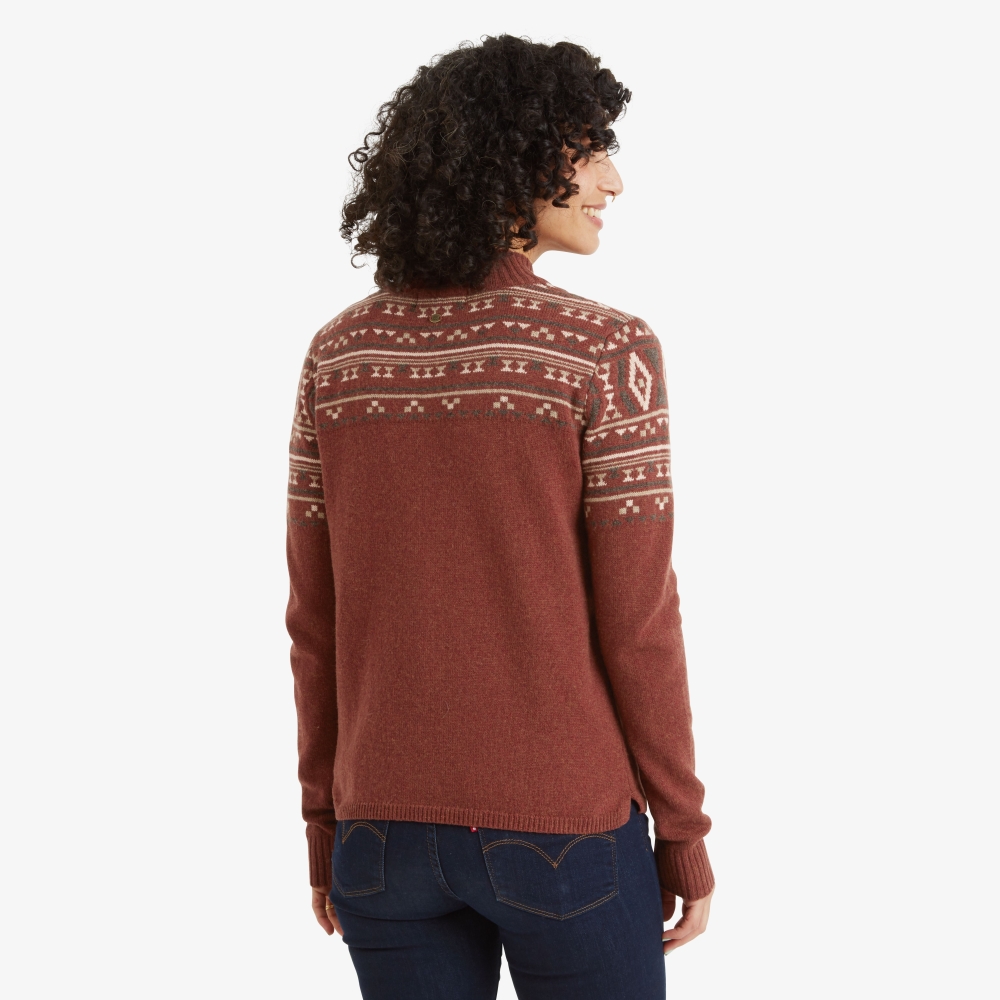 Sherpa Adventure Gear Bhutla Crew Women's Rust SW25065-444 fleeces en truien online bestellen bij Kathmandu Outdoor & Travel