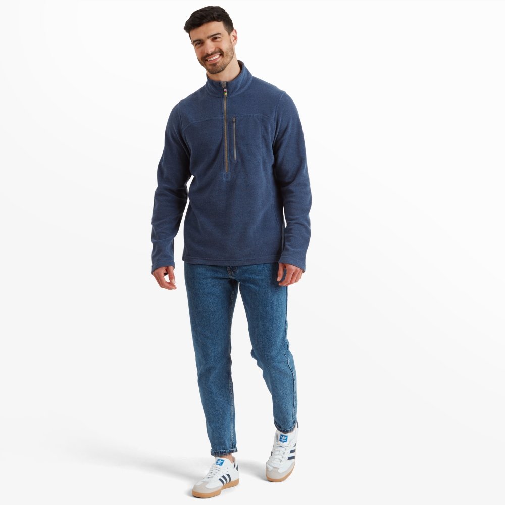 Sherpa Adventure Gear Rolpa Eco 1/4 Zip Rathee Blue SM16051-392 fleeces en truien online bestellen bij Kathmandu Outdoor & Travel