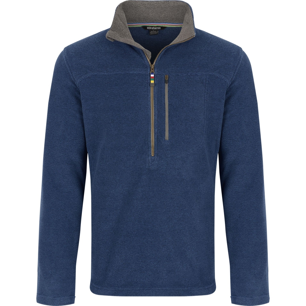 Sherpa Adventure Gear Rolpa Eco 1/4 Zip Rathee Blue SM16051-392 fleeces en truien online bestellen bij Kathmandu Outdoor & Travel