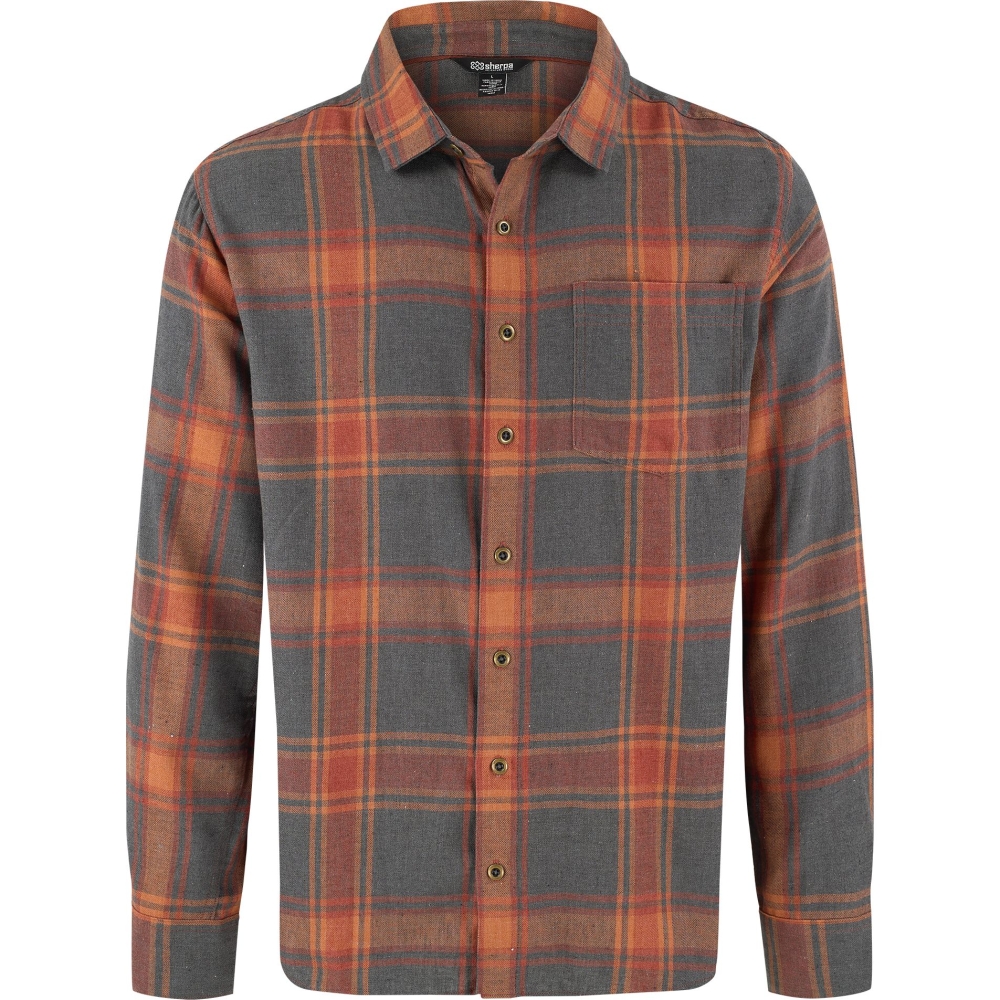 Sherpa Adventure Gear Batsa Eco Long Sleeve Shirt Clay Red Plaid SM12031-364 shirts en tops online bestellen bij Kathmandu Outdoor & Travel