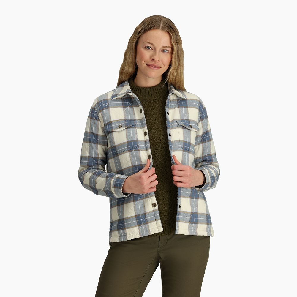 Royal Robbins Snowcap Lined Flannel L/S Women's Chalk Runyon Pld Y622021-134 shirts en tops online bestellen bij Kathmandu Outdoor & Travel