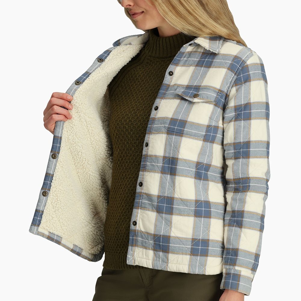 Royal Robbins Snowcap Lined Flannel L/S Women's Chalk Runyon Pld Y622021-134 shirts en tops online bestellen bij Kathmandu Outdoor & Travel