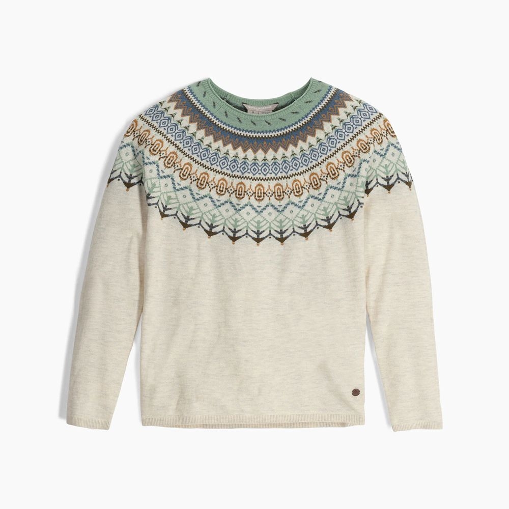 Royal Robbins Westlands Fairisle Crew Women's Sand Dollar Mariposa Pt Y317027-184 fleeces en truien online bestellen bij Kathmandu Outdoor & Travel