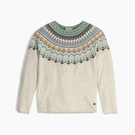 Royal Robbins  Westlands Fairisle Crew Women's Sand Dollar Mariposa Pt