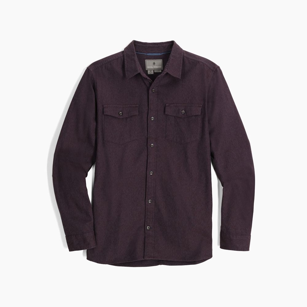 Royal Robbins Bristol Organic Cotton Twill L/S Black Currant Y722025-525 shirts en tops online bestellen bij Kathmandu Outdoor & Travel