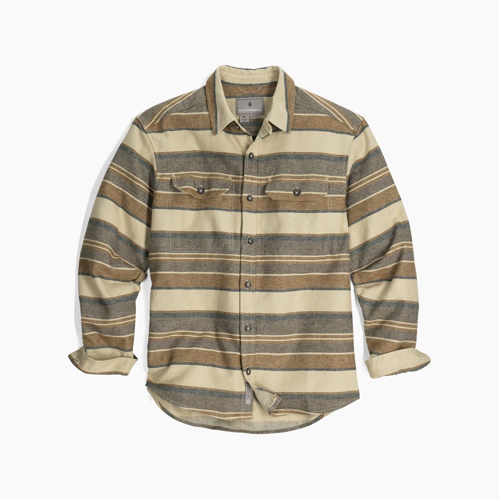 Royal Robbins Clouds Rest Hemp L/S Bistre Pacific Crest Stripe Y12600123-224 shirts en tops online bestellen bij Kathmandu Outdoor & Travel