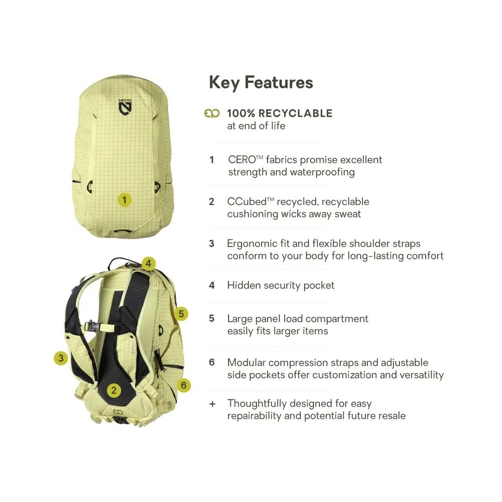 Nemo Resolve 15L Endless Promise Citron 8116.66035059 dagrugzakken online bestellen bij Kathmandu Outdoor & Travel