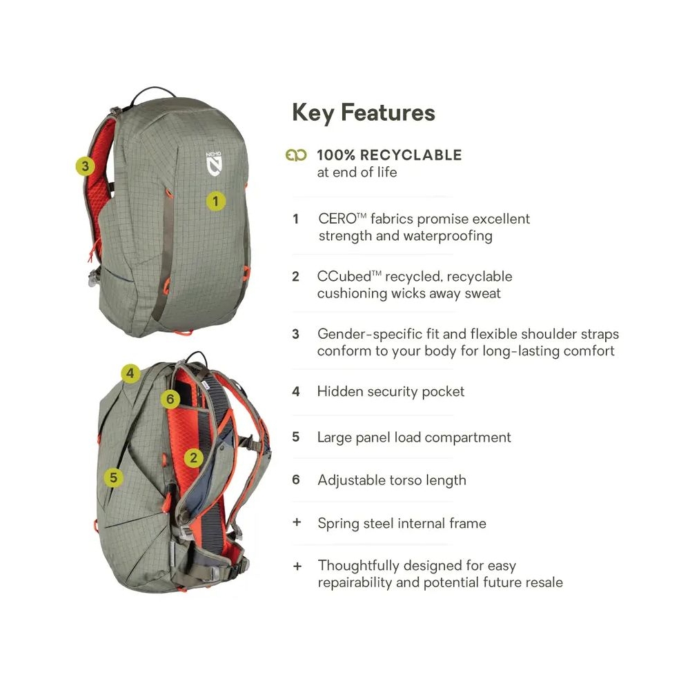 Nemo Resolve Mens 25L Endless Promise Smokey Olive 8116.66033024 dagrugzakken online bestellen bij Kathmandu Outdoor & Travel