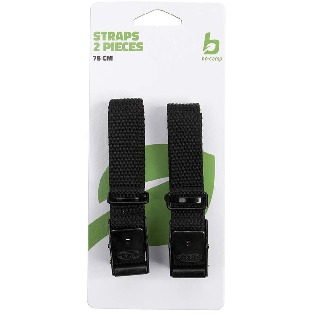 Bo-Camp Bindriemen - 75x1,8 cm - 2 Stuks Zwart 5410200 trekkingrugzakken online bestellen bij Kathmandu Outdoor & Travel