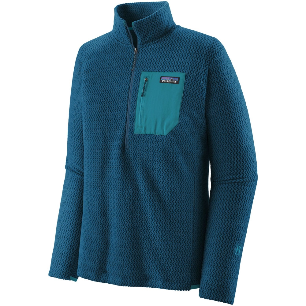 Patagonia R1 Air Zip Neck Lagom Blue 40245-LMBE fleeces en truien online bestellen bij Kathmandu Outdoor & Travel