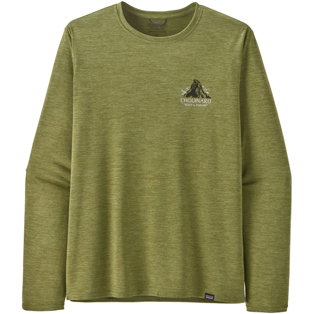 Patagonia L/S Cap Cool Daily Graphic Shirt - Lands Chouinard Crest: Buckhorn Gree 45160-CHBX shirts en tops online bestellen bij Kathmandu Outdoor & Travel
