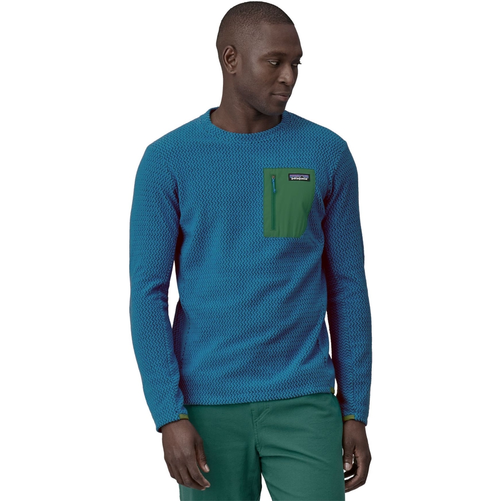 Patagonia R1 Air Crew Vessel Blue 40235-VSLB fleeces en truien online bestellen bij Kathmandu Outdoor & Travel