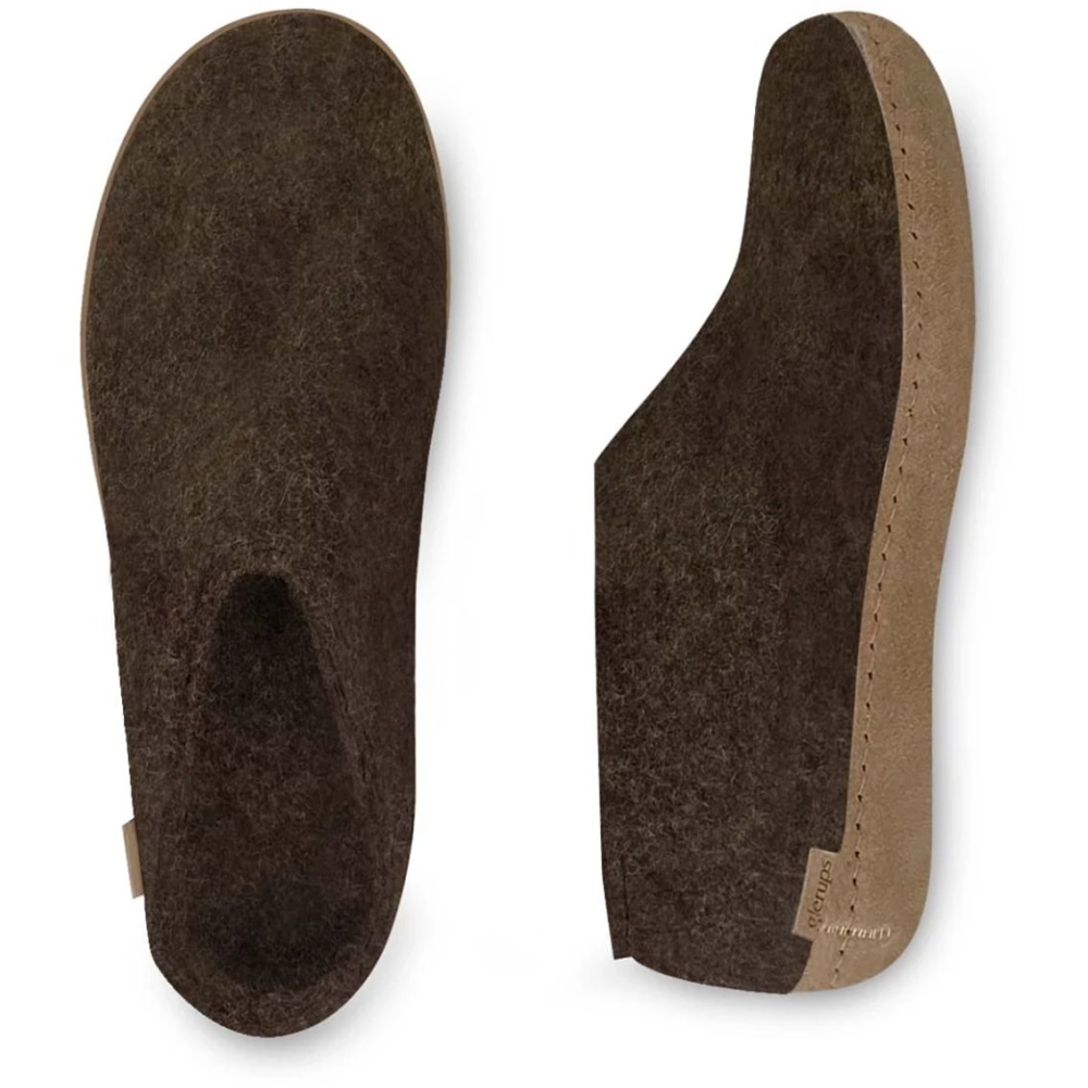 Glerups Shoe Leather Nature Brown A-04-NatureBrown pantoffels en huissokken online bestellen bij Kathmandu Outdoor & Travel