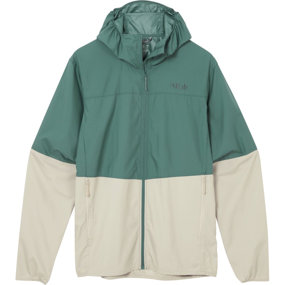 Rab Windgather Hoody Sage/Pebble QWS-84-SPL jassen online bestellen bij Kathmandu Outdoor & Travel