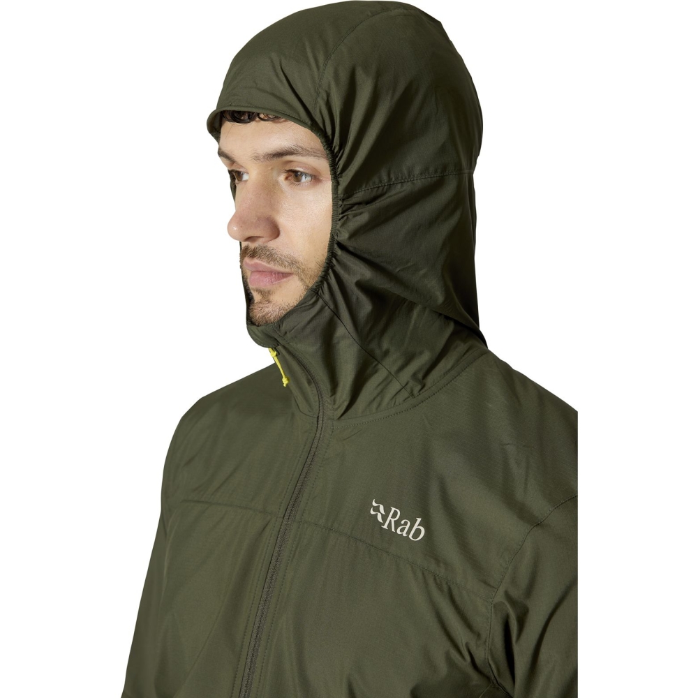 Rab Windgather Hoody Army QWS-84-ARM jassen online bestellen bij Kathmandu Outdoor & Travel