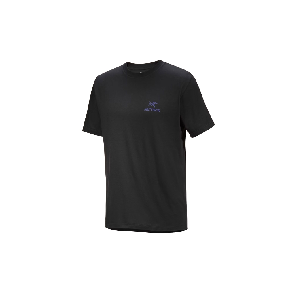Arc'teryx Kragg SL Cotton Bird Word SS Black / Electra 9535-021896 shirts en tops online bestellen bij Kathmandu Outdoor & Travel