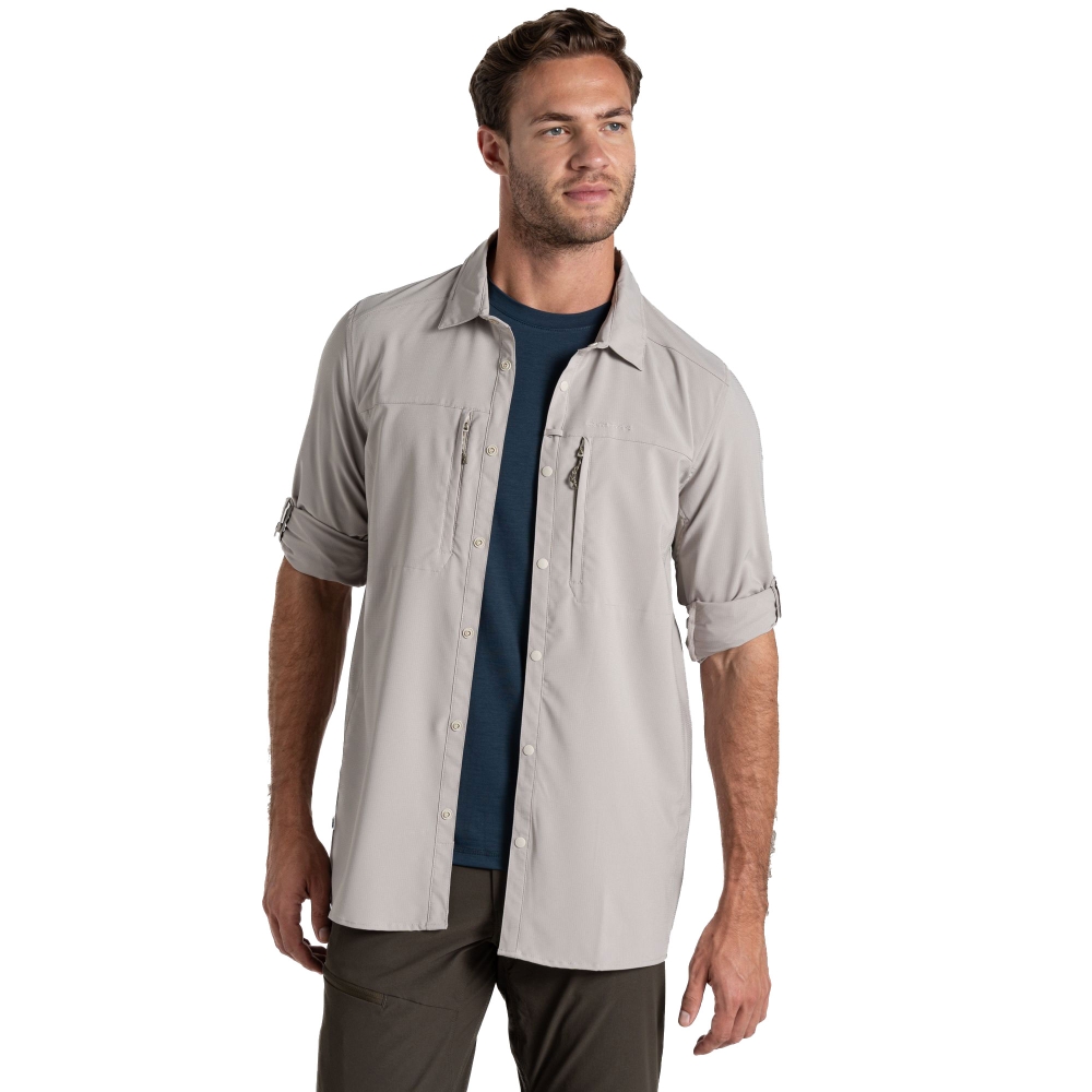 Craghoppers NosiLife Pro Long Sleeved Shirt V Parchment CMS706-222 shirts en tops online bestellen bij Kathmandu Outdoor & Travel