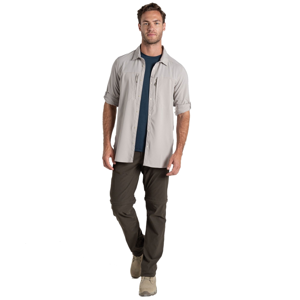 Craghoppers NosiLife Pro Long Sleeved Shirt V Parchment CMS706-222 shirts en tops online bestellen bij Kathmandu Outdoor & Travel