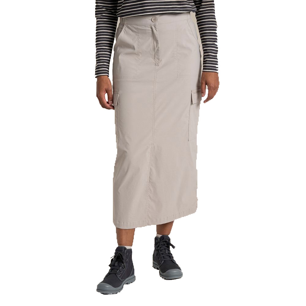 Craghoppers NosiLife Pro Midi Skirt Women's Soft Mushroom CWD053-KD7 jurken en rokken online bestellen bij Kathmandu Outdoor & Travel