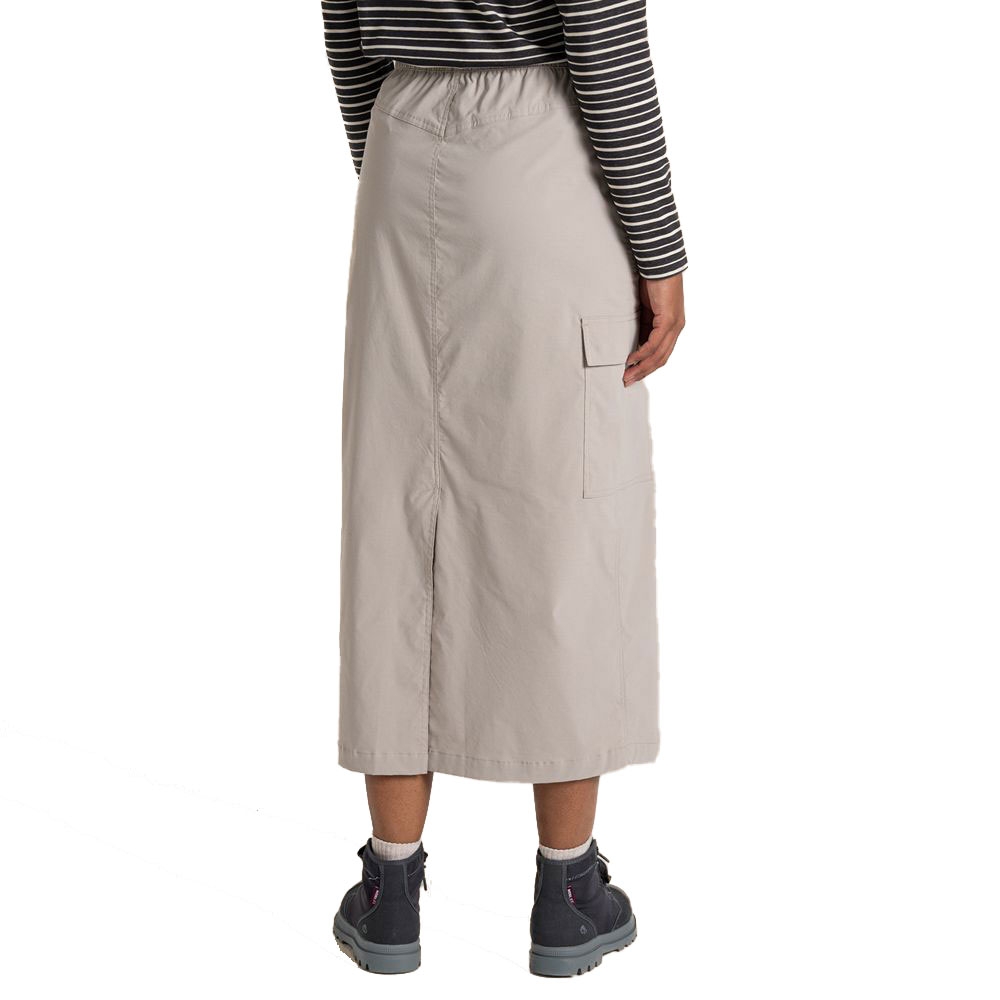 Craghoppers NosiLife Pro Midi Skirt Women's Soft Mushroom CWD053-KD7 jurken en rokken online bestellen bij Kathmandu Outdoor & Travel