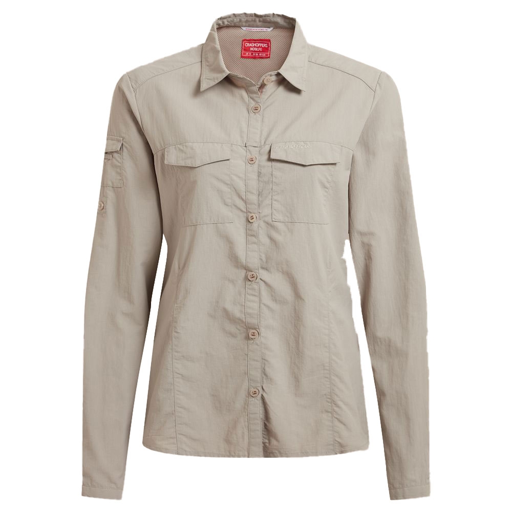 Craghoppers NosiLife Adventure Long Sleeved Shirt III Women's Soft Mushroom CWS534-KD7 shirts en tops online bestellen bij Kathmandu Outdoor & Travel
