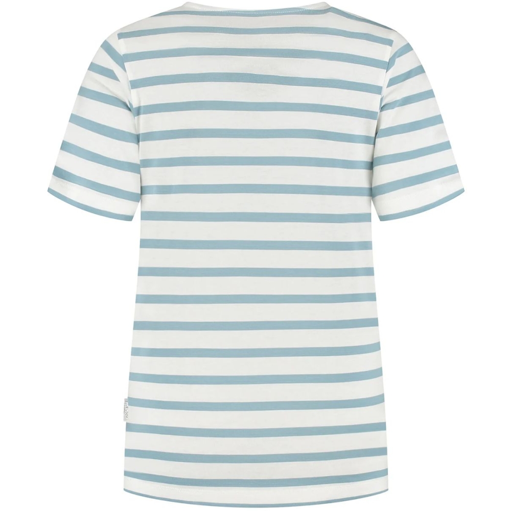 Blue Loop Originals Refibra Loose Fit V-neck Tshirt Women's White/Blue Shadow W-RLF014-25-B122 shirts en tops online bestellen bij Kathmandu Outdoor & Travel