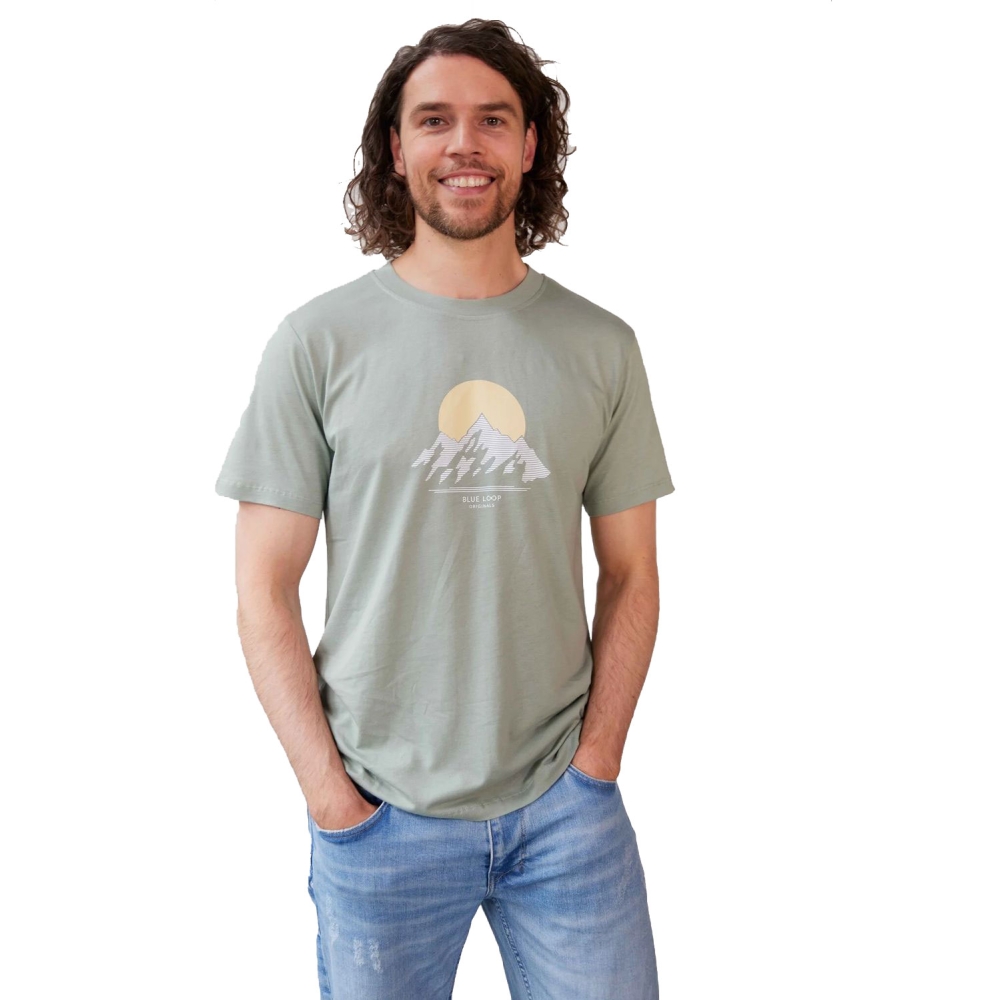 Blue Loop Originals Refibra Sundown Tshirt  Iceberg Green M-RSD014-25-B356 shirts en tops online bestellen bij Kathmandu Outdoor & Travel