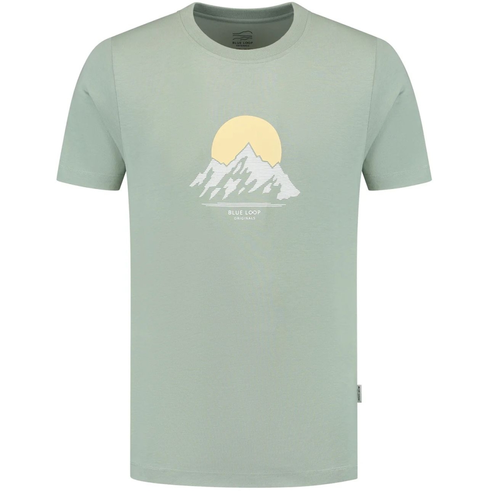 Blue Loop Originals Refibra Sundown Tshirt  Iceberg Green M-RSD014-25-B356 shirts en tops online bestellen bij Kathmandu Outdoor & Travel