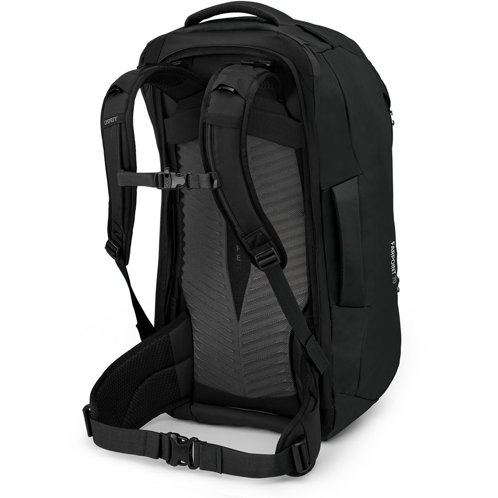 Osprey Farpoint 70 Black 10003322 reistassen online bestellen bij Kathmandu Outdoor & Travel