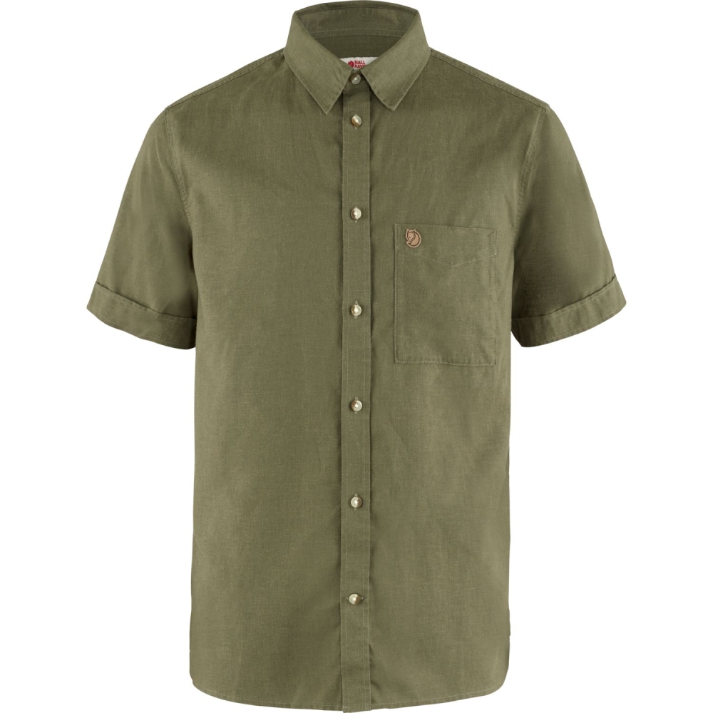 Fjällräven Övik Travel Shirt SS Green F87039-620 shirts en tops online bestellen bij Kathmandu Outdoor & Travel