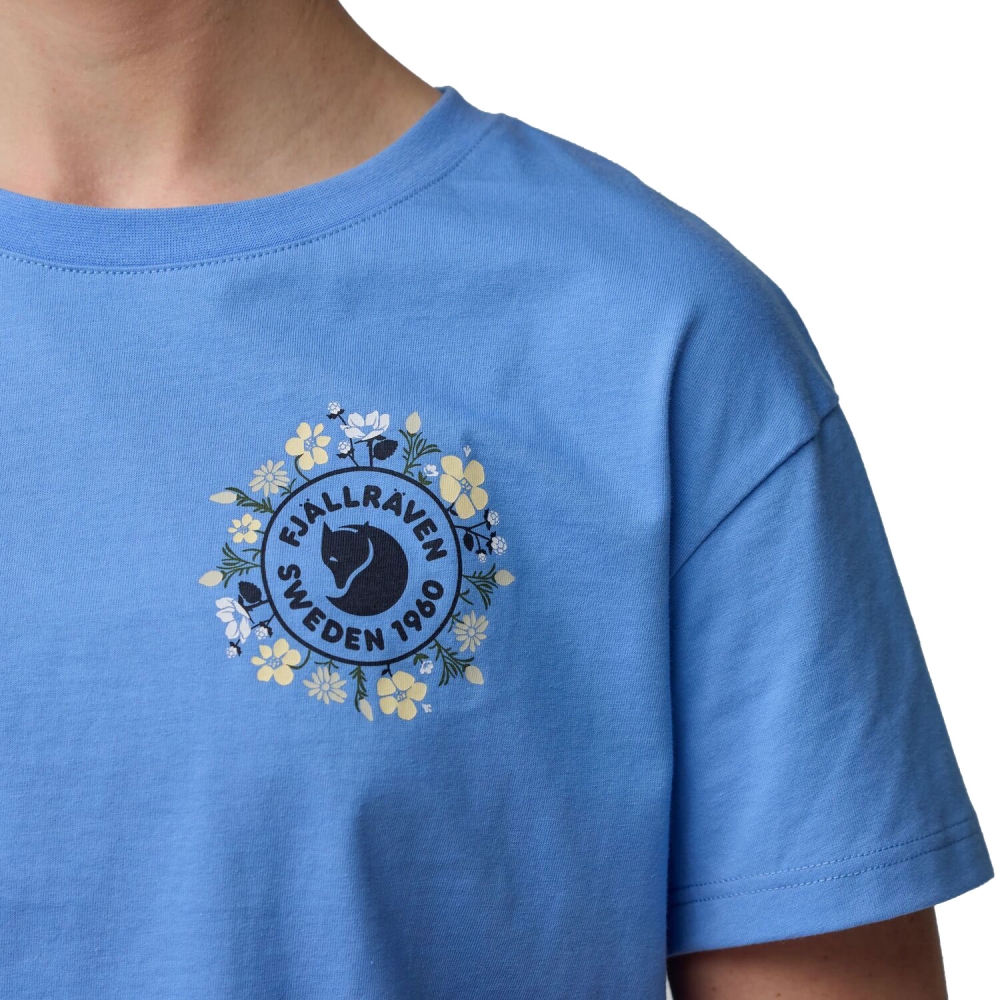 Fjällräven Fjällblomster Logo T-shirt Women's Ultramarine F14600213-537 shirts en tops online bestellen bij Kathmandu Outdoor & Travel