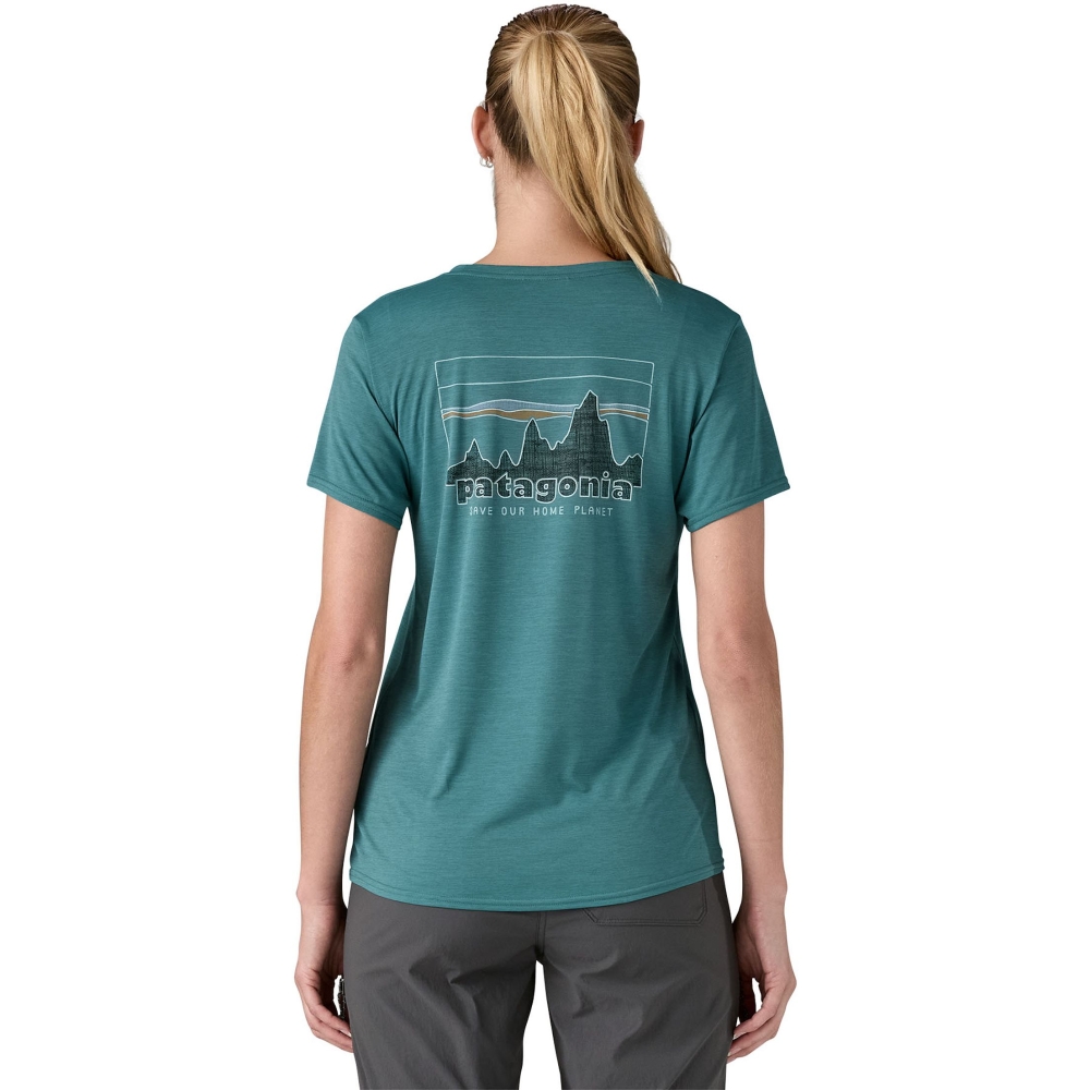 Patagonia Cap Cool Daily Graphic Shirt Women's '73 Skyline: Wetland Blue X-Dy 45250-SKWX shirts en tops online bestellen bij Kathmandu Outdoor & Travel