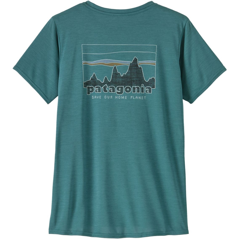 Patagonia Cap Cool Daily Graphic Shirt Women's '73 Skyline: Wetland Blue X-Dy 45250-SKWX shirts en tops online bestellen bij Kathmandu Outdoor & Travel