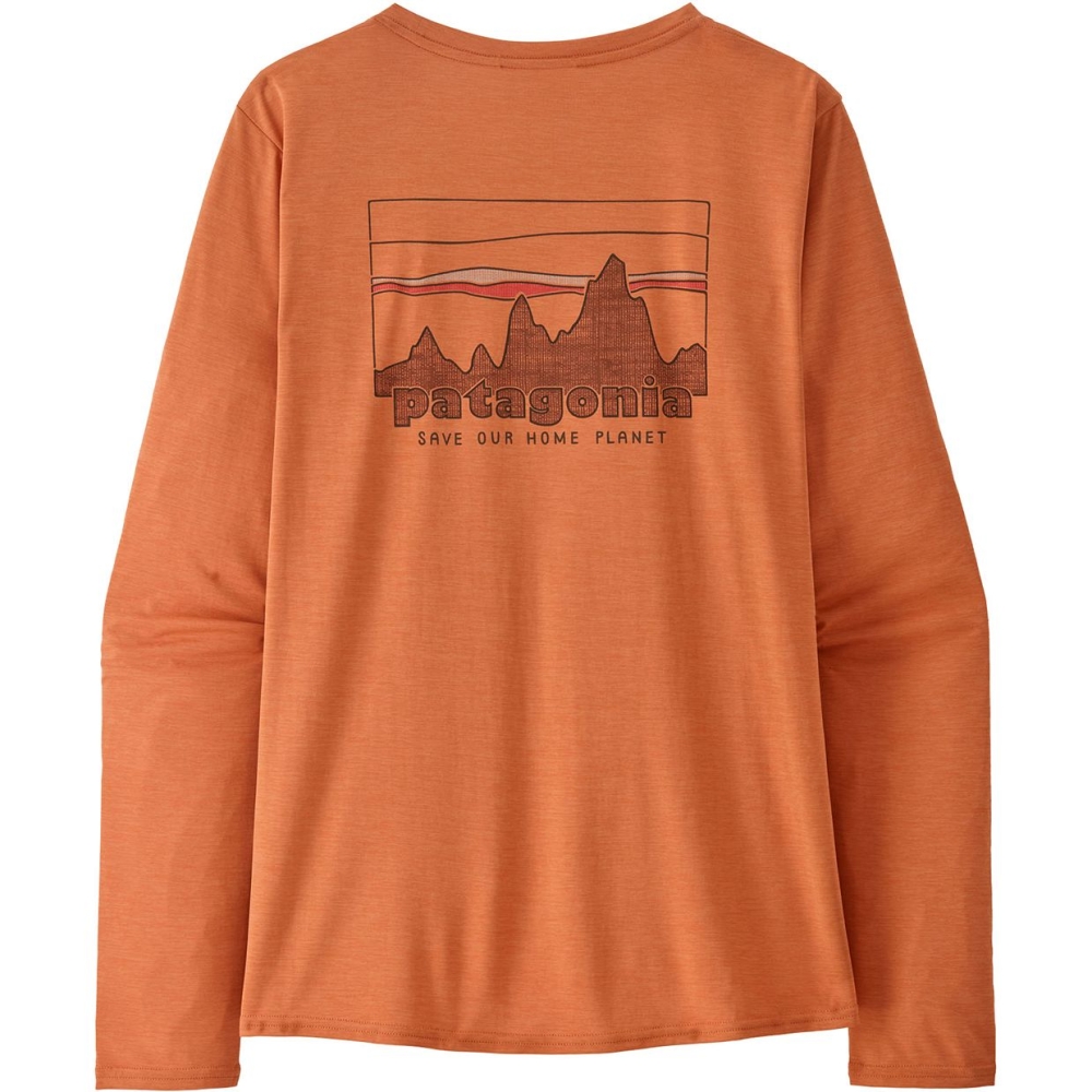 Patagonia L/S Cap Cool Daily Graphic Shirt Women's '73 Skyline: Rock Melon X-Dye 45205-SKMX shirts en tops online bestellen bij Kathmandu Outdoor & Travel