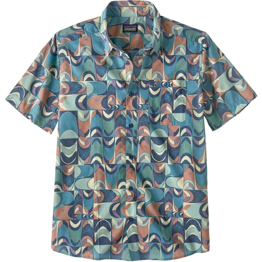 Patagonia Go To Shirt Swallowtail Geo: Still Blue 52691-SLGS shirts en tops online bestellen bij Kathmandu Outdoor & Travel