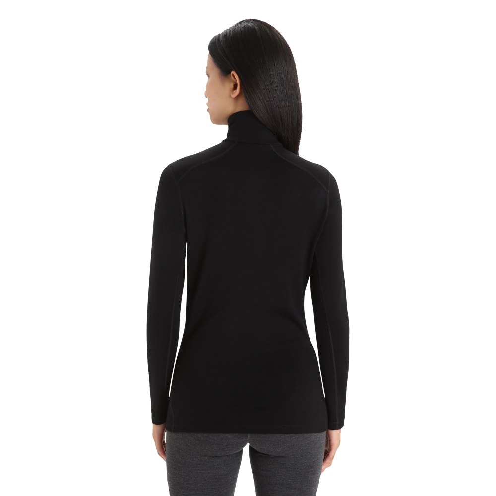 Icebreaker 200 Oasis LS Half Zip Women's Black IBB04380-0011 onderkleding/thermokleding online bestellen bij Kathmandu Outdoor & Travel