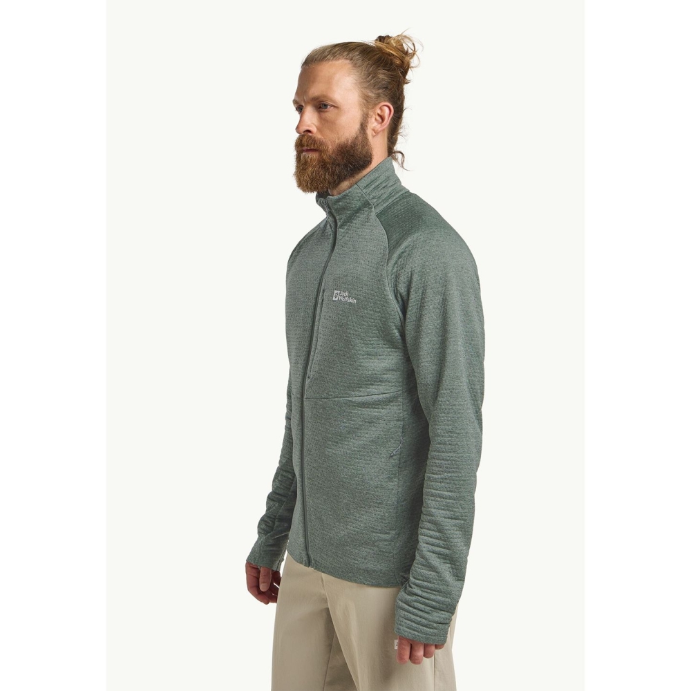 Jack Wolfskin Taiga Full Zip slate green A64200-4136 fleeces en truien online bestellen bij Kathmandu Outdoor & Travel