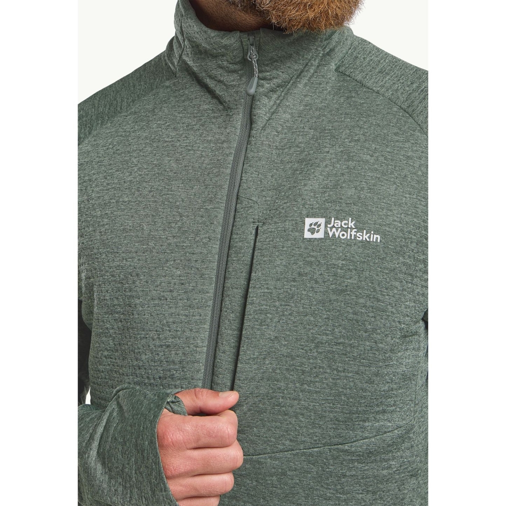 Jack Wolfskin Taiga Full Zip slate green A64200-4136 fleeces en truien online bestellen bij Kathmandu Outdoor & Travel