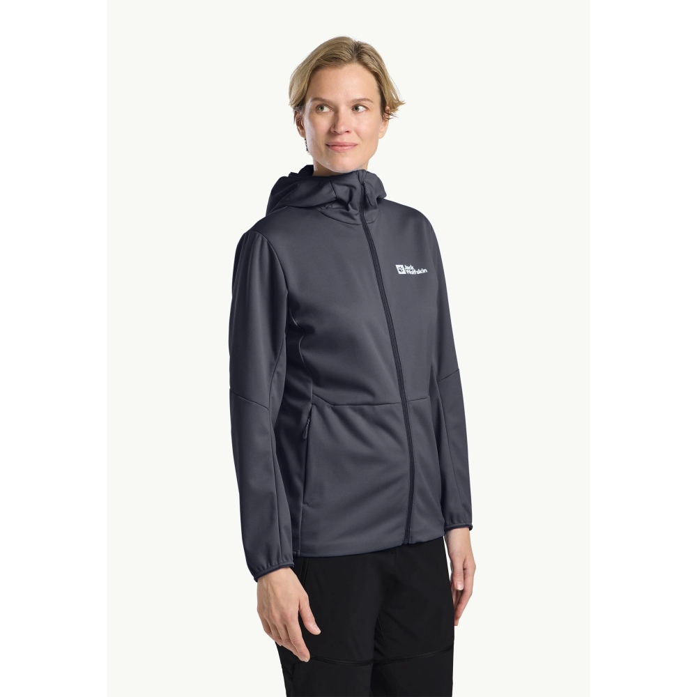 Jack Wolfskin Feldberg Hoody Women's graphite A63971-1388 fleeces en truien online bestellen bij Kathmandu Outdoor & Travel