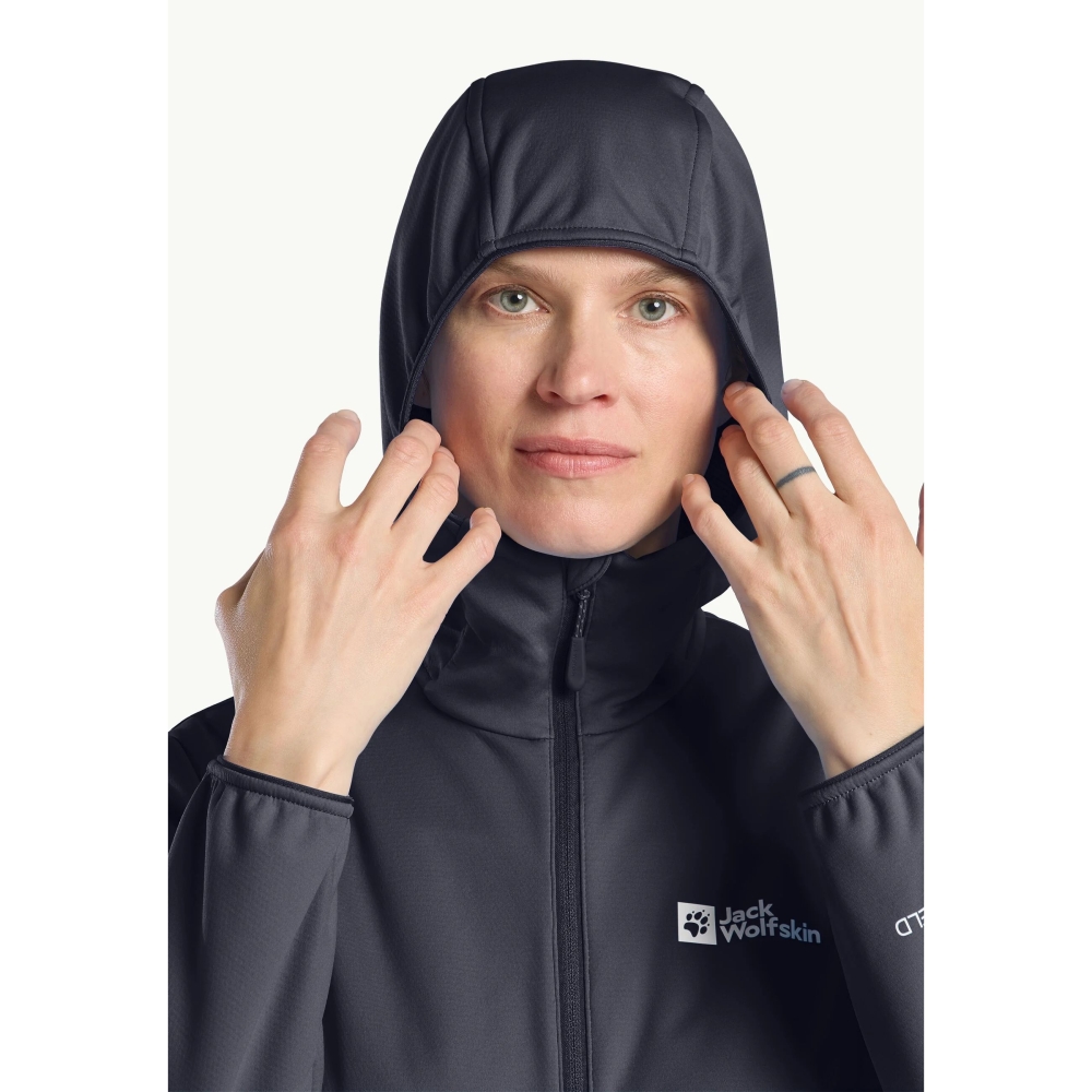 Jack Wolfskin Feldberg Hoody Women's graphite A63971-1388 fleeces en truien online bestellen bij Kathmandu Outdoor & Travel