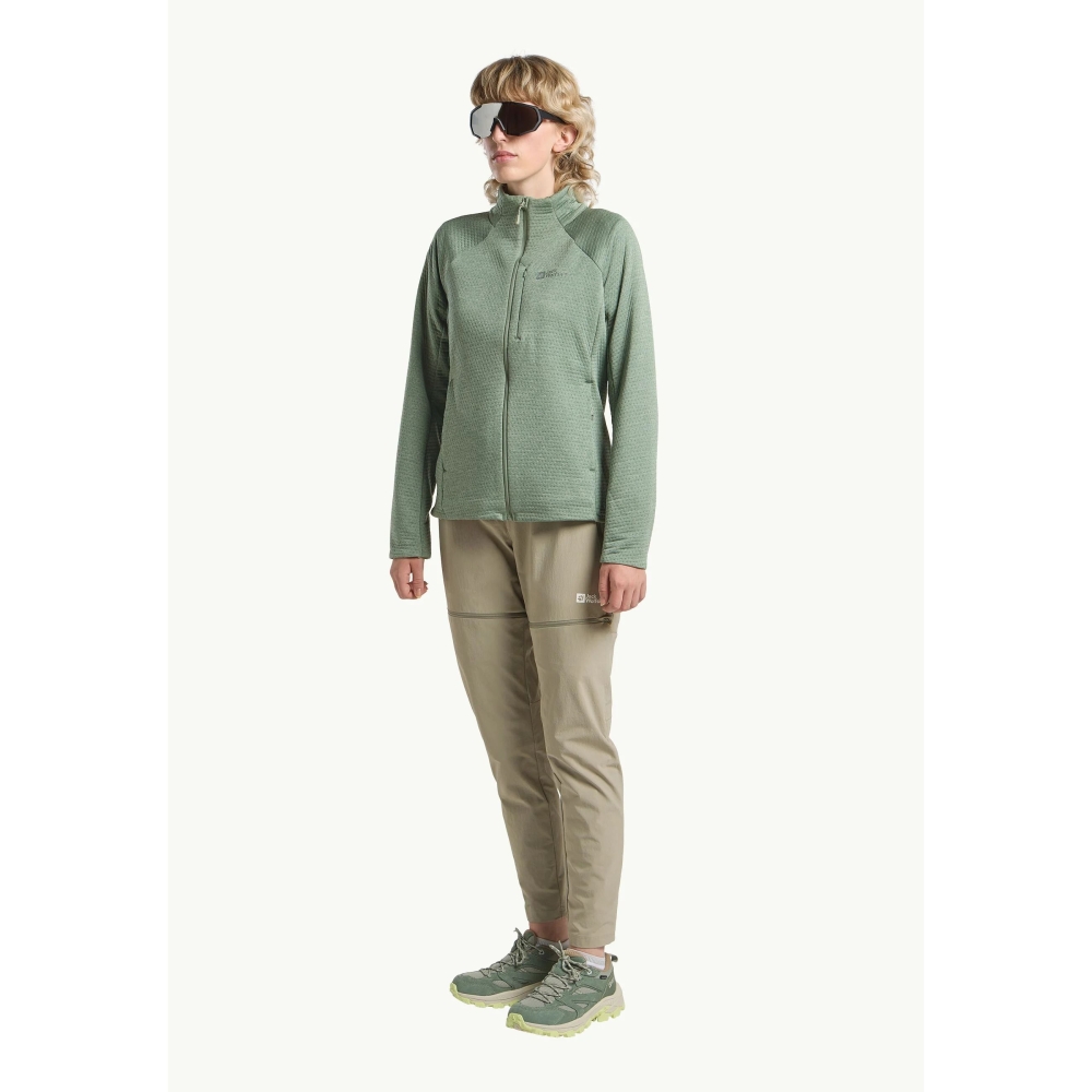Jack Wolfskin Taiga Full Zip Women's eucalyptus A64201-4029 fleeces en truien online bestellen bij Kathmandu Outdoor & Travel
