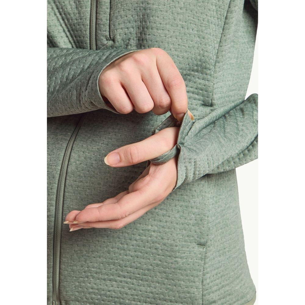 Jack Wolfskin Taiga Full Zip Women's eucalyptus A64201-4029 fleeces en truien online bestellen bij Kathmandu Outdoor & Travel