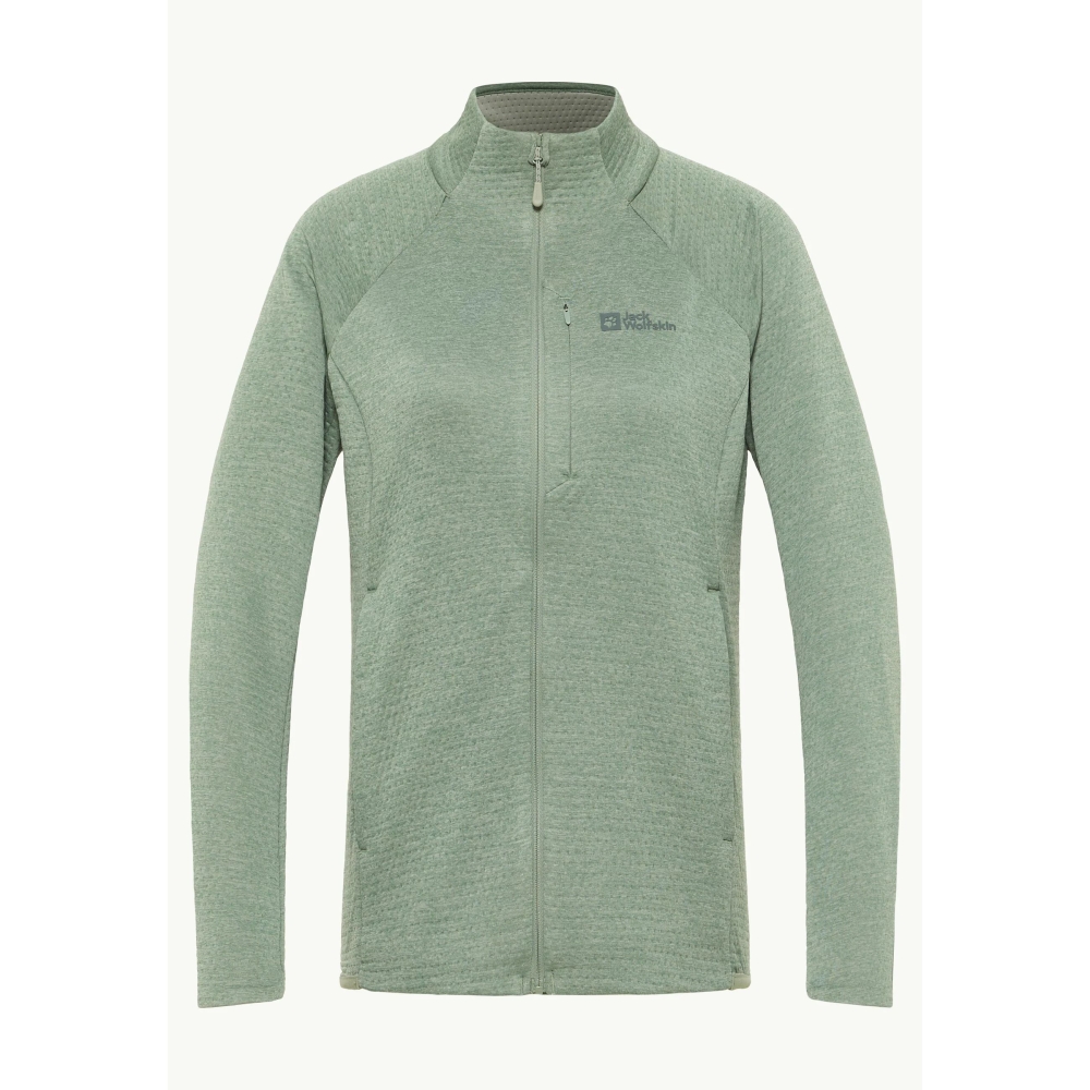 Jack Wolfskin Taiga Full Zip Women's eucalyptus A64201-4029 fleeces en truien online bestellen bij Kathmandu Outdoor & Travel