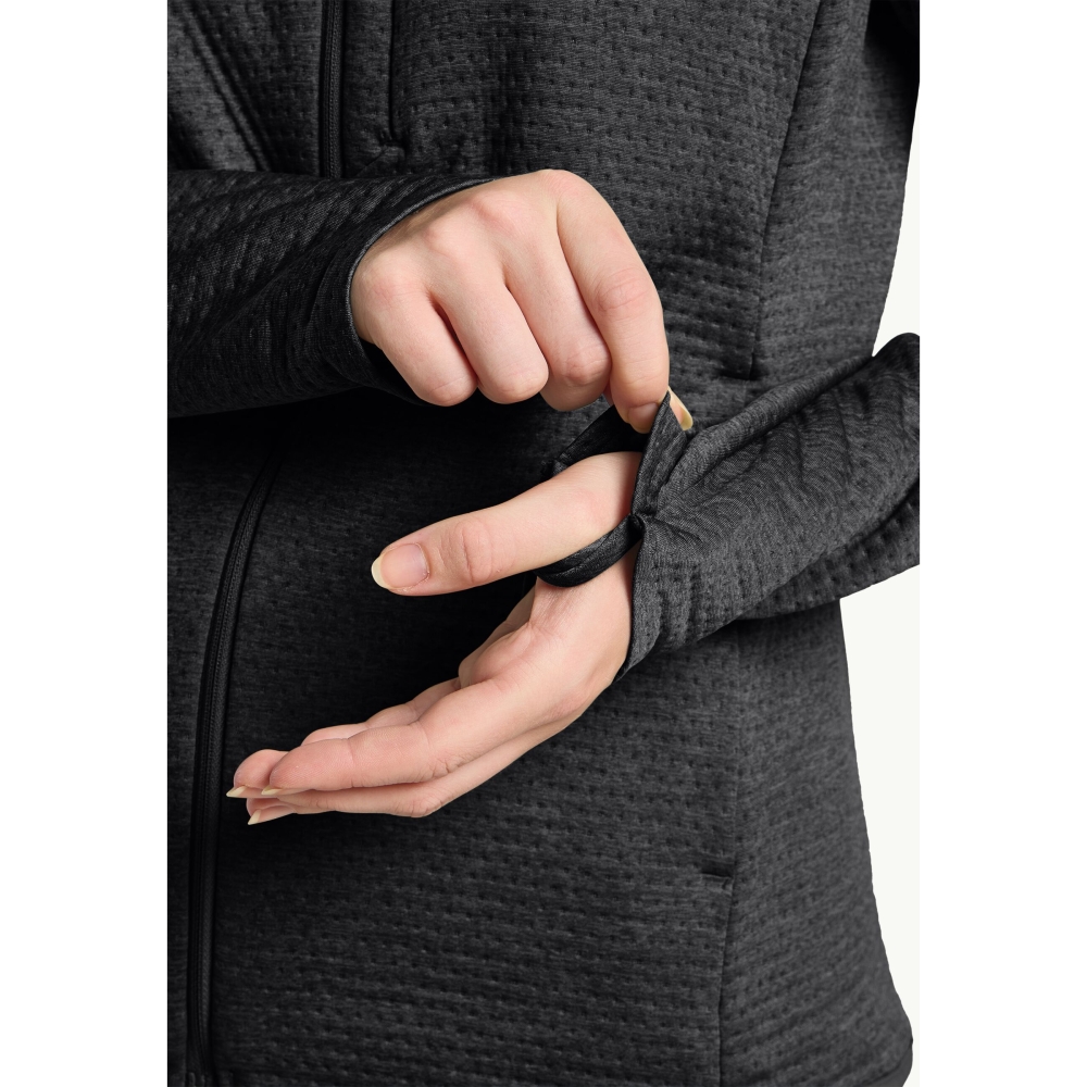 Jack Wolfskin Taiga Full Zip Women's black A64201-6000 fleeces en truien online bestellen bij Kathmandu Outdoor & Travel