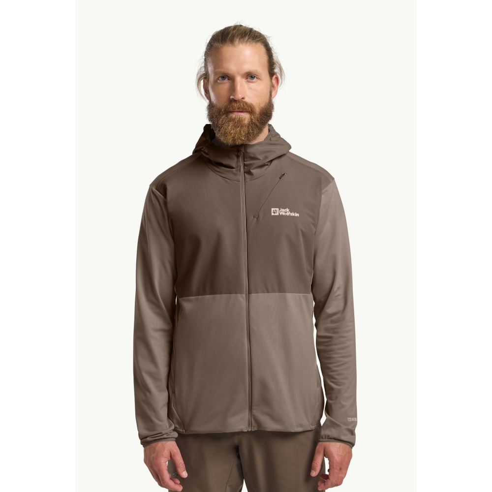 Jack Wolfskin Prelight Trail Hoody cold coffee A63791-5719 fleeces en truien online bestellen bij Kathmandu Outdoor & Travel